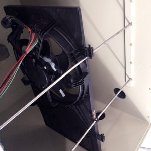 Fan inside cyclic corrosion chamber